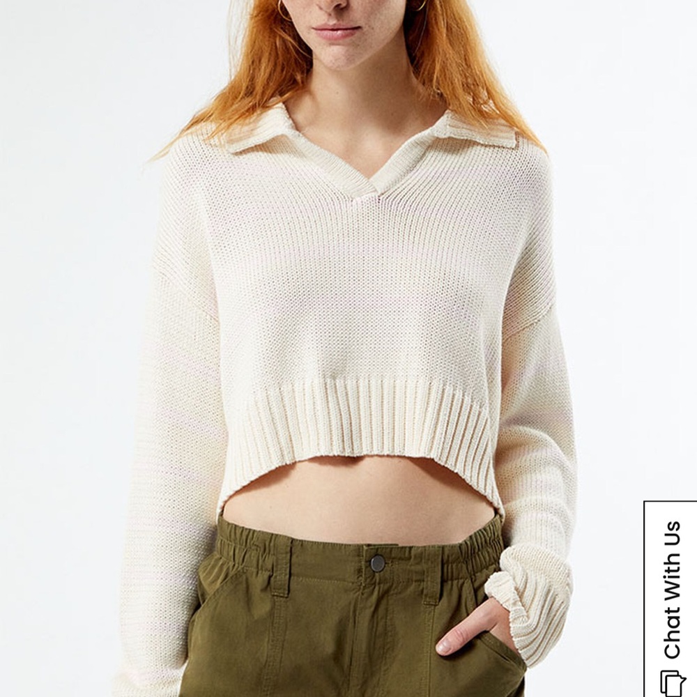 La Hearts Callie Cream V-Neck Sweater